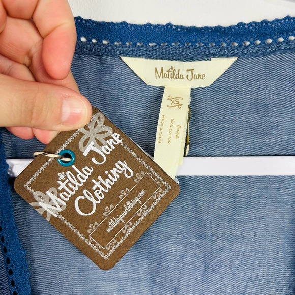 NEW Matilda Jane Blue Chambray Tie Front Kimono Size Small - Picture 4 of 6